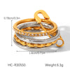 Wholesale Women's Geometric Diamond Stainless Steel Stacking Rings Highend Style