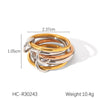 Wholesale Women's Geometric Diamond Stainless Steel Stacking Rings Highend Style