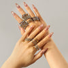 Wholesale Women's Geometric Diamond Stainless Steel Stacking Rings Highend Style