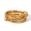 Wholesale Women's Geometric Diamond Stainless Steel Stacking Rings Highend Style