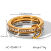 Wholesale Women's Geometric Diamond Stainless Steel Stacking Rings Highend Style