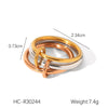 Wholesale Women's Geometric Diamond Stainless Steel Stacking Rings Highend Style