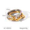 Wholesale Women's Geometric Diamond Stainless Steel Stacking Rings Highend Style