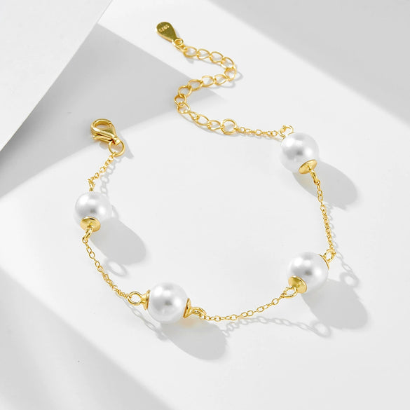 Wholesale Women's Geometric Diamond 925 Sterling Silver Beaded Bracelet