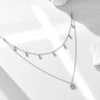 Wholesale Women's Geometric Diamond 925 Sterling Silver Cross Chain Doublelayer Short Clavicle Necklace With Polka Dots And Zircon