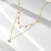 Wholesale Women's Geometric Diamond 925 Sterling Silver Cross Chain Doublelayer Short Clavicle Necklace With Polka Dots And Zircon