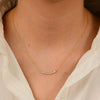 Wholesale Women's Geometric Diamond 925 Sterling Silver Rectangular Zircon Smile Pendant Cross Chain Necklace