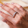 Wholesale Women's Geometric Diamond Sterling Silver S925 Rectangular Ring