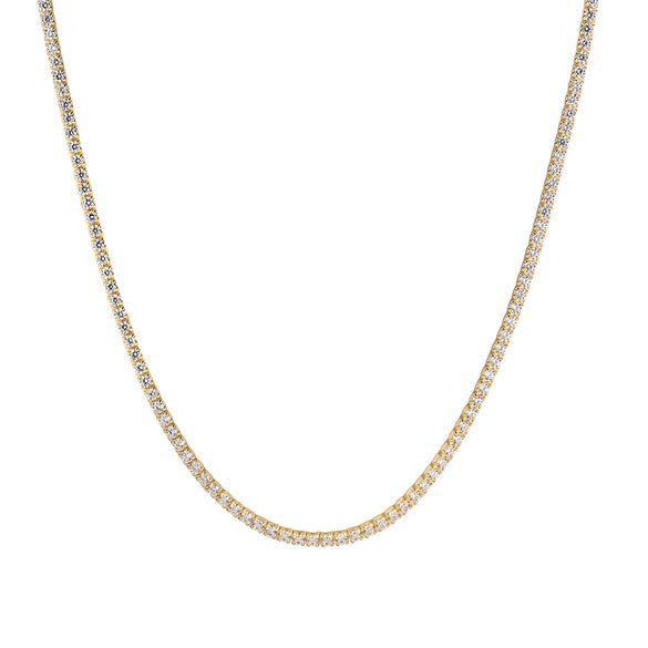 Wholesale Women's Geometric Diamond 925 Sterling Silver Tennis Clavicle Chain Necklace