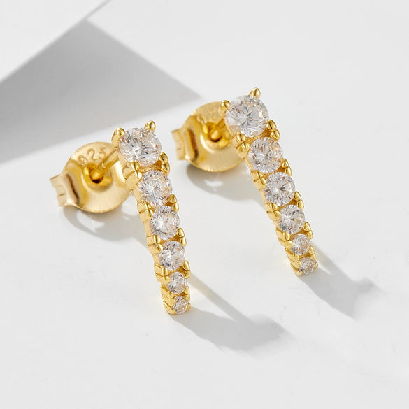 Wholesale Women's Geometric Diamond Style 925 Sterling Silver Earrings