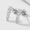 Wholesale Women's Geometric Diamond Style 925 Sterling Silver Earrings