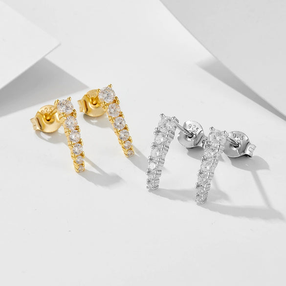 Wholesale Women's Geometric Diamond Style 925 Sterling Silver Earrings