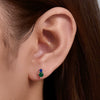 Wholesale Women's Geometric Diamond Style 925 Sterling Silver Flatbottomed Flatpushed Piercing Earrings With Colorful Zircon
