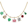 Wholesale Women's Geometric Diamond Titanium Steel Mixed Gem Inlay Colorpreserving Zircon Necklace Light Luxury Style