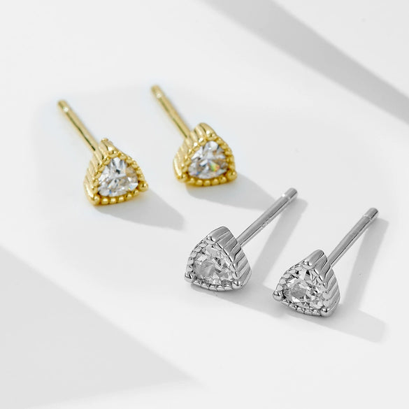 Wholesale Women's Geometric Diamond Zircon S925 Sterling Silver Earrings Set With Precious Stones