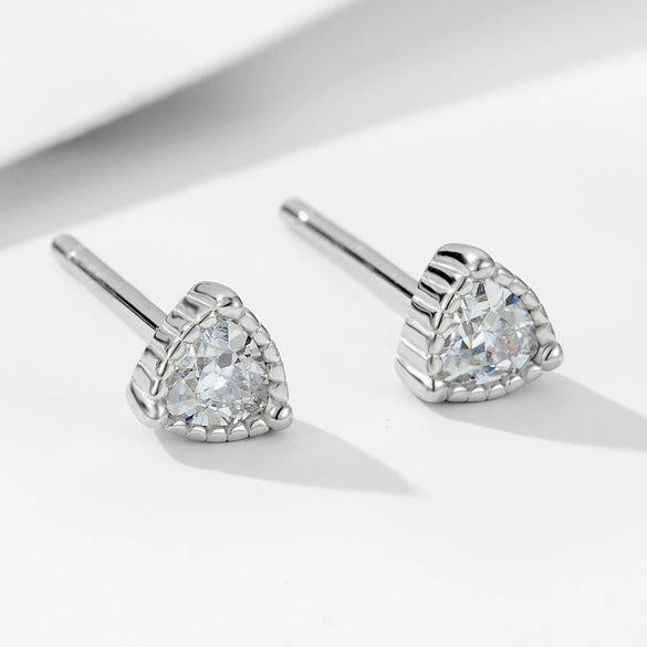 Wholesale Women's Geometric Diamond Zircon S925 Sterling Silver Earrings Set With Precious Stones
