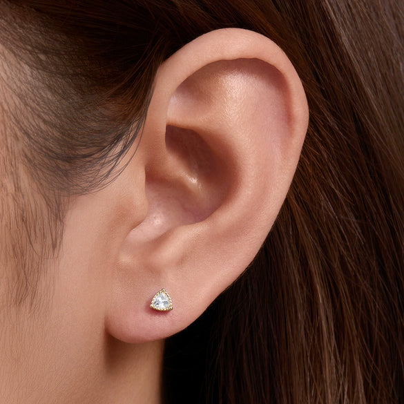 Wholesale Women's Geometric Diamond Zircon S925 Sterling Silver Earrings Set With Precious Stones