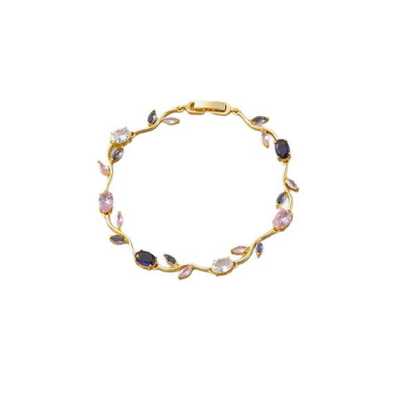 Wholesale Women's Geometric Diamondencrusted Copper Branch Bracelet Luxury Jewelry