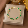 Wholesale Women's Geometric Diamondencrusted Copper Branch Bracelet Luxury Jewelry