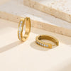 Wholesale Women's Geometric Diamondencrusted Ear Clips And Hoops In Stainless Steel With Vacuum Real Gold Plating