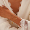 Wholesale Women's Geometric Diamondencrusted Hollow Heart 18K Gold Electroplated Stainless Steel Bracelet