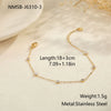 Wholesale Women's Geometric Diamondencrusted Hollow Heart 18K Gold Electroplated Stainless Steel Bracelet