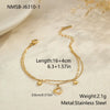 Wholesale Women's Geometric Diamondencrusted Hollow Heart 18K Gold Electroplated Stainless Steel Bracelet