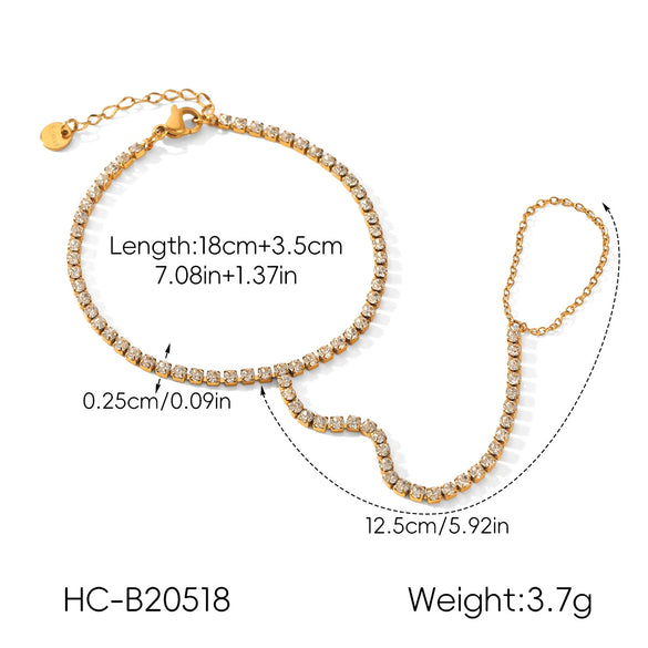 Wholesale Women's Geometric Diamondencrusted Interlocking Bracelet 18K Stainless Steel Electroplated Jewelry