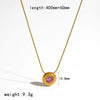 Wholesale Women's Geometric Diamondencrusted Stainless Steel Necklace With Pvd Furnace Vacuum Real Gold Plating And Round Snake Chain