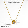 Wholesale Women's Geometric Diamondencrusted Stainless Steel Necklace With Pvd Furnace Vacuum Real Gold Plating And Round Snake Chain