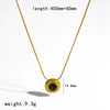 Wholesale Women's Geometric Diamondencrusted Stainless Steel Necklace With Pvd Furnace Vacuum Real Gold Plating And Round Snake Chain