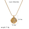 Wholesale Women's Geometric Diamondencrusted Stainless Steel Pendant Necklace With Vacuum Real Gold Plating In Pvd Furnace And Round Snake Chain