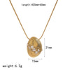 Wholesale Women's Geometric Diamondencrusted Stainless Steel Pendant Necklace With Vacuum Real Gold Plating In Pvd Furnace And Round Snake Chain