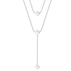 Wholesale Women's Geometric Doublelayer Clover Necklace Electroplated With 18K Gold Calendering Chain