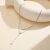 Wholesale Women's Geometric Doublelayer Clover Necklace Electroplated With 18K Gold Calendering Chain