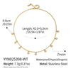 Wholesale Women's Geometric Doublelayer Necklace With Zircon Inlay Stainless Steel 18K Real Gold Plated Jewelry