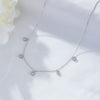 Wholesale Women's Geometric Drop Shape Diamond S925 Sterling Silver Pendant Necklace With Cross Chain