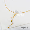 Wholesale Women's Geometric Drop Shape Rhinestone Tassel Stainless Steel Electroplated Cross Chain Necklace