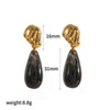 Wholesale Women's Geometric Dropshaped Resin And Stainless Steel Earrings With Vacuum Real Gold Plating