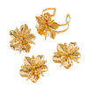 Wholesale Women's Geometric Electroplated Alloy Threedimensional Large Flower Earrings And Jewelry Set