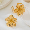 Wholesale Women's Geometric Electroplated Alloy Threedimensional Large Flower Earrings And Jewelry Set