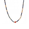 Wholesale Women's Geometric Electroplated Red Agate Lapis Lazuli Zircon Stainless Steel Clavicle Necklace