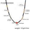 Wholesale Women's Geometric Electroplated Red Agate Lapis Lazuli Zircon Stainless Steel Clavicle Necklace