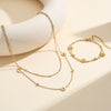 Wholesale Women's Geometric Electroplated Stainless Steel Accessories Set Of Earrings Necklaces And Bracelets