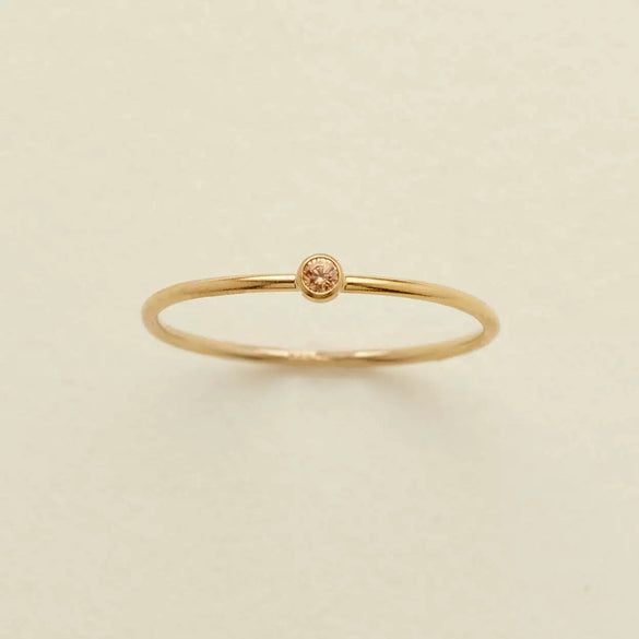 Wholesale Women's Geometric Electroplated Stainless Steel December Birthday Stone Ring