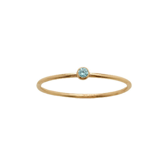 Wholesale Women's Geometric Electroplated Stainless Steel December Birthday Stone Ring