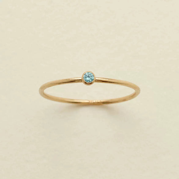 Wholesale Women's Geometric Electroplated Stainless Steel December Birthday Stone Ring