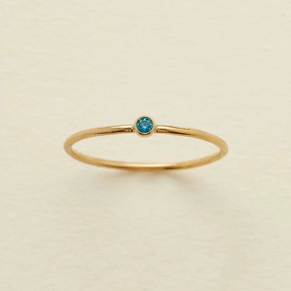 Wholesale Women's Geometric Electroplated Stainless Steel December Birthday Stone Ring