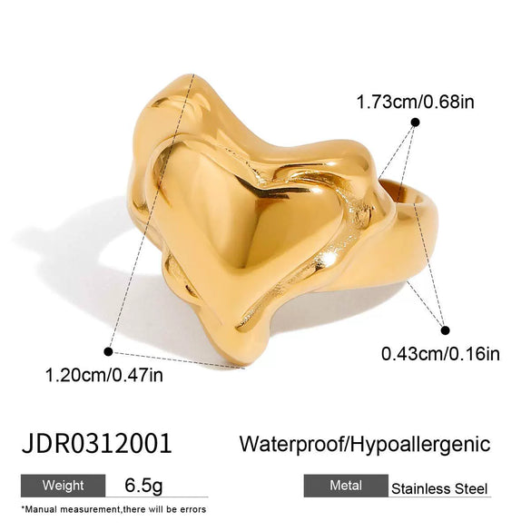 Wholesale Women's Geometric Electroplated Stainless Steel Love Ring Hand Jewelry