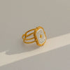 Wholesale Women's Geometric Electroplated Stainless Steel Open Ring Jewelry Hand Accessory